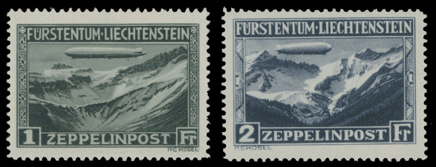 Lot 1016 - Liechtenstein air post stamps - Raritan Stamps Inc. Auction #93 Worldwide Air Post stamps and postal history, Zeppelin Flight items, philatelic rarities of the World Lot 1016 - Liechtenstein air post stamps - Raritan Stamps Inc. Auction #93 Worldwide Air Post stamps and postal history, Zeppelin Flight items, philatelic rarities of the World