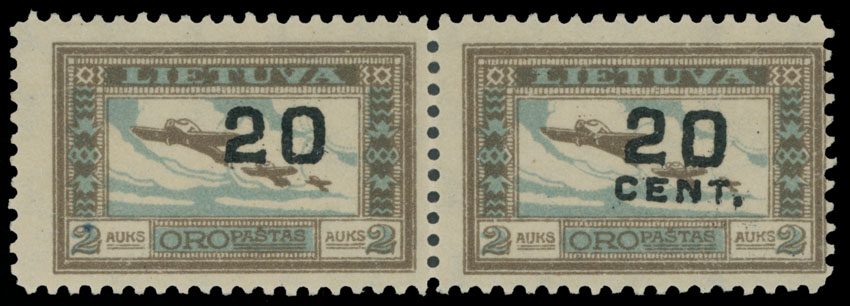 Lot 1024 - Lithuania air post stamps -  Raritan Stamps Inc. Auction #93 Worldwide Air Post stamps and postal history, Zeppelin Flight items, philatelic rarities of the World
