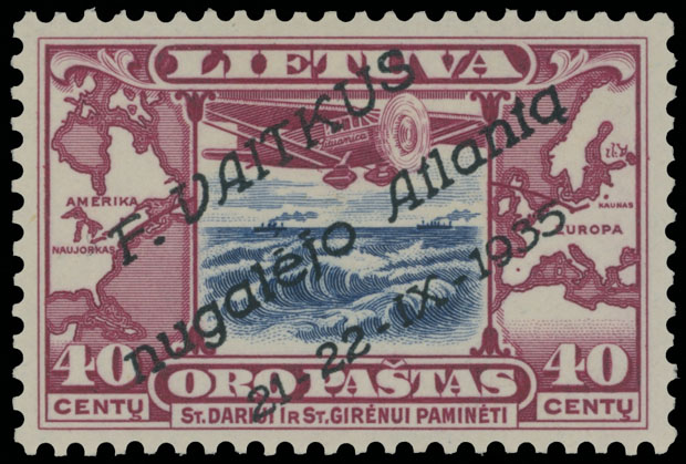 Lot 1026 - Lithuania air post stamps -  Raritan Stamps Inc. Auction #93 Worldwide Air Post stamps and postal history, Zeppelin Flight items, philatelic rarities of the World
