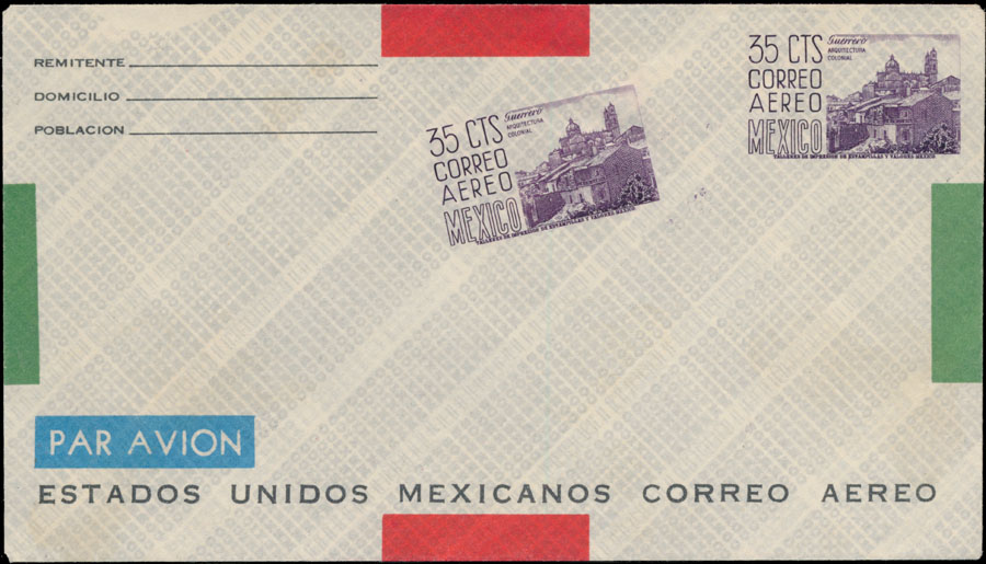 Lot 1033 - Mexico postal stationery item - Raritan Stamps Inc. Auction #93 Worldwide Air Post stamps and postal history, Zeppelin Flight items, philatelic rarities of the World Lot 1033 - Mexico postal stationery item - Raritan Stamps Inc. Auction #93 Worldwide Air Post stamps and postal history, Zeppelin Flight items, philatelic rarities of the World