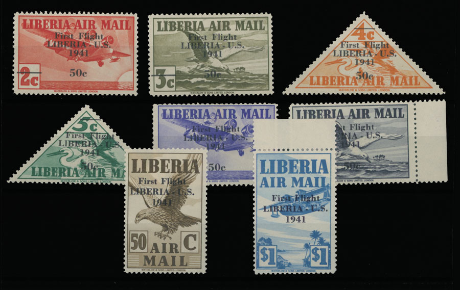Lot 105 - 1. Worldwide Air Post Stamps and Postal History Liberia -  Raritan Stamps Inc. Auction #93 Worldwide Air Post stamps and postal history, Zeppelin Flight items, philatelic rarities of the World