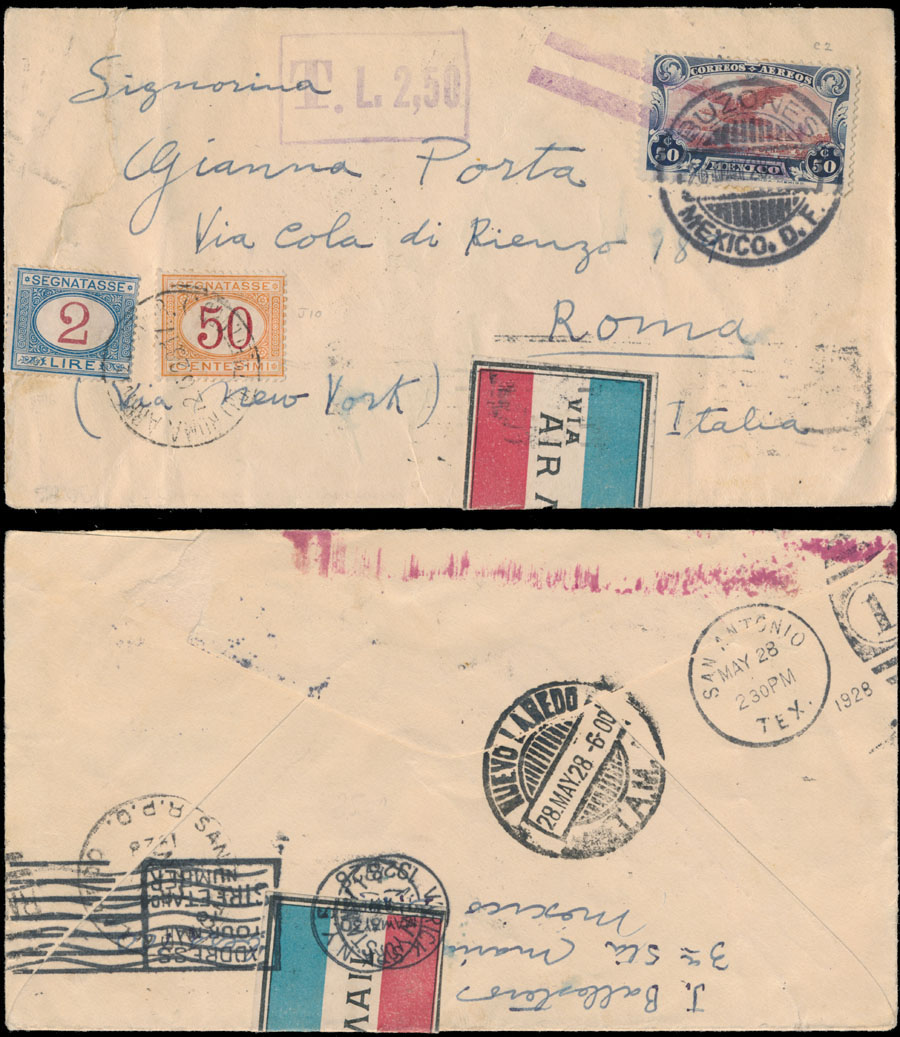 Lot 111 - 1. Worldwide Air Post Stamps and Postal History Mexico -  Raritan Stamps Inc. Auction #93 Worldwide Air Post stamps and postal history, Zeppelin Flight items, philatelic rarities of the World
