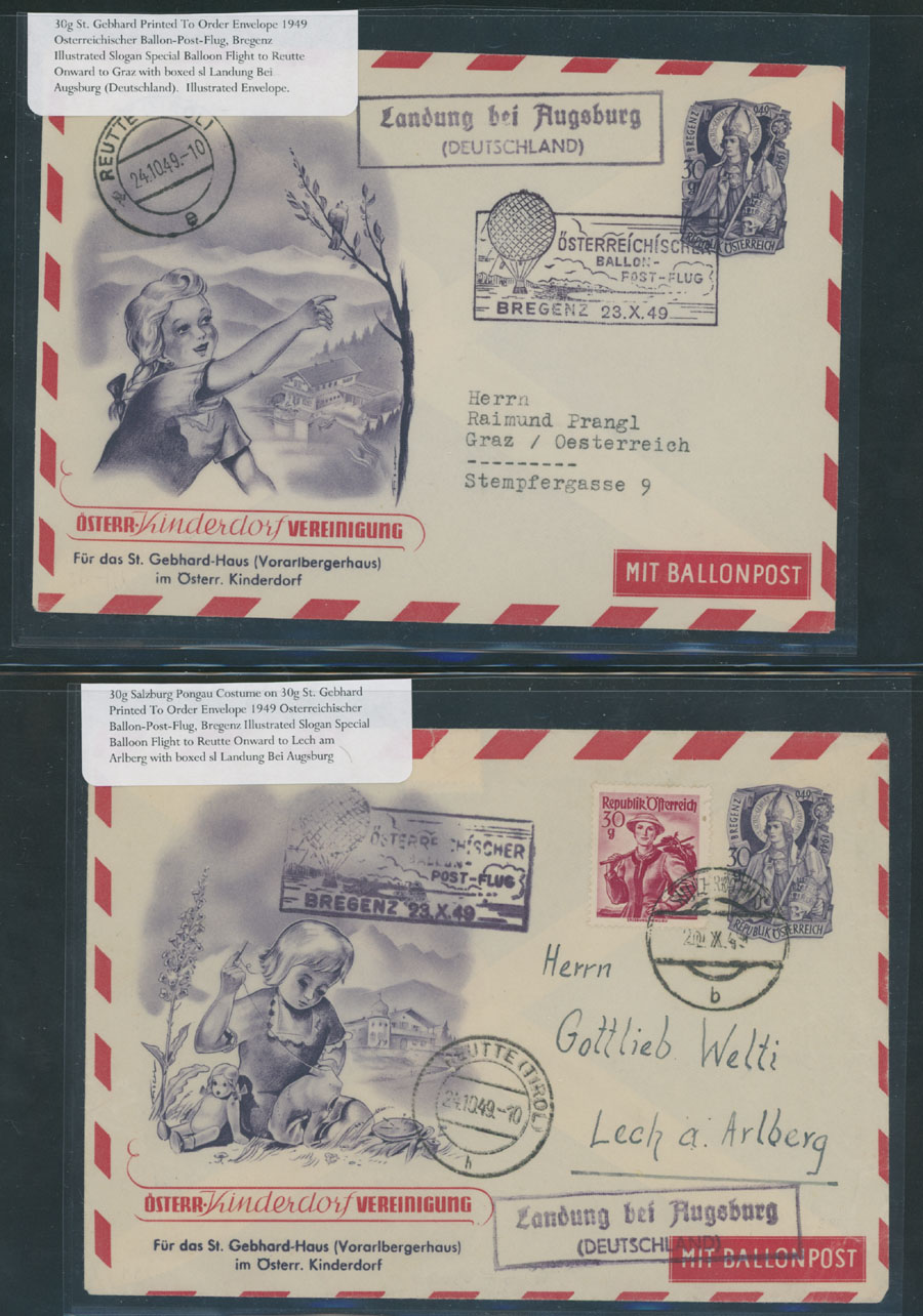 Lot 12 - 1. Worldwide Air Post Stamps and Postal History Austria -  Raritan Stamps Inc. Auction #93 Worldwide Air Post stamps and postal history, Zeppelin Flight items, philatelic rarities of the World