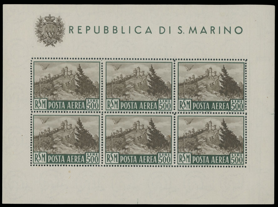 Lot 126 - 1. Worldwide Air Post Stamps and Postal History San Marino -  Raritan Stamps Inc. Auction #93 Worldwide Air Post stamps and postal history, Zeppelin Flight items, philatelic rarities of the World