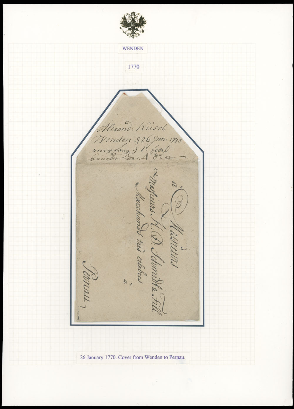 Lot 1376 - russia. wenden A Part of the Livonia Highly Awarded Collection - Raritan Stamps Inc. Auction #93 Worldwide Air Post stamps and postal history, Zeppelin Flight items, philatelic rarities of the World Lot 1376 - russia. wenden A Part of the Livonia Highly Awarded Collection - Raritan Stamps Inc. Auction #93 Worldwide Air Post stamps and postal history, Zeppelin Flight items, philatelic rarities of the World
