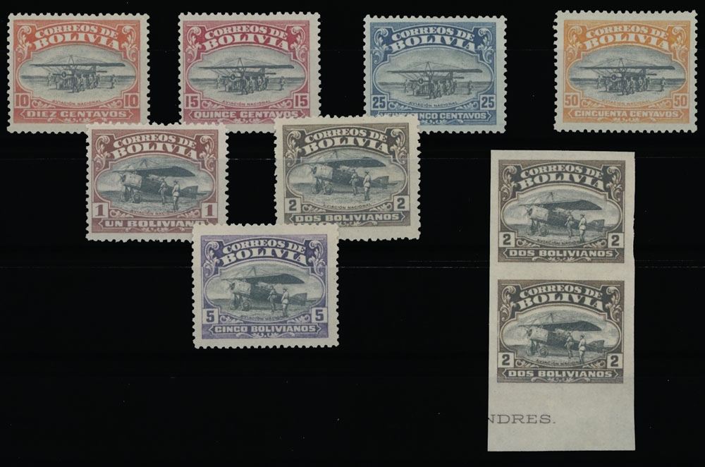 Lot 14 - 1. Worldwide Air Post Stamps and Postal History bolivia -  Raritan Stamps Inc. Auction #93 Worldwide Air Post stamps and postal history, Zeppelin Flight items, philatelic rarities of the World