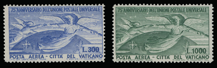 Lot 1495 - Vatican City air post stamps - Raritan Stamps Inc. Auction #93 Worldwide Air Post stamps and postal history, Zeppelin Flight items, philatelic rarities of the World Lot 1495 - Vatican City air post stamps - Raritan Stamps Inc. Auction #93 Worldwide Air Post stamps and postal history, Zeppelin Flight items, philatelic rarities of the World