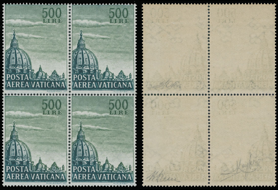 Lot 1498 - Vatican City air post stamps - Raritan Stamps Inc. Auction #93 Worldwide Air Post stamps and postal history, Zeppelin Flight items, philatelic rarities of the World Lot 1498 - Vatican City air post stamps - Raritan Stamps Inc. Auction #93 Worldwide Air Post stamps and postal history, Zeppelin Flight items, philatelic rarities of the World