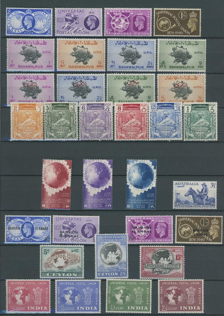 Lot 1524 - Worldwide Topical Issues 75th Anniversary of the UPU - Collection in a Stockbook -  Raritan Stamps Inc. Auction #93 Worldwide Air Post stamps and postal history, Zeppelin Flight items, philatelic rarities of the World