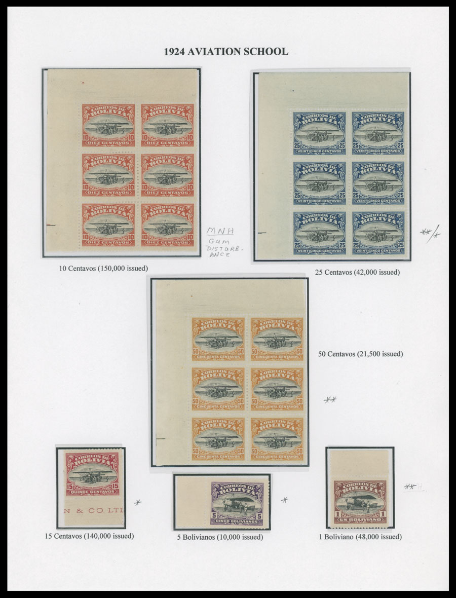Lot 18 - 1. Worldwide Air Post Stamps and Postal History bolivia -  Raritan Stamps Inc. Auction #93 Worldwide Air Post stamps and postal history, Zeppelin Flight items, philatelic rarities of the World