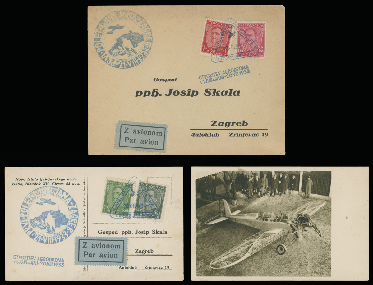 Lot 194 - 1. Worldwide Air Post Stamps and Postal History Yugoslavia -  Raritan Stamps Inc. Auction #93 Worldwide Air Post stamps and postal history, Zeppelin Flight items, philatelic rarities of the World