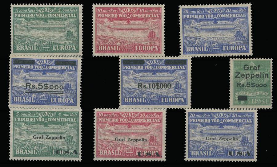 Lot 210 - 2. Worldwide Zeppelin Flights brazil -  Raritan Stamps Inc. Auction #93 Worldwide Air Post stamps and postal history, Zeppelin Flight items, philatelic rarities of the World