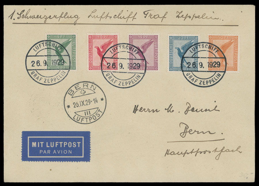 Lot 228 - 2. Worldwide Zeppelin Flights germany - Raritan Stamps Inc. Auction #93 Worldwide Air Post stamps and postal history, Zeppelin Flight items, philatelic rarities of the World Lot 228 - 2. Worldwide Zeppelin Flights germany - Raritan Stamps Inc. Auction #93 Worldwide Air Post stamps and postal history, Zeppelin Flight items, philatelic rarities of the World
