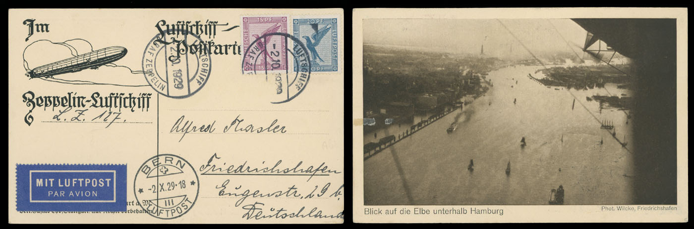 Lot 229 - 2. Worldwide Zeppelin Flights germany - Raritan Stamps Inc. Auction #93 Worldwide Air Post stamps and postal history, Zeppelin Flight items, philatelic rarities of the World Lot 229 - 2. Worldwide Zeppelin Flights germany - Raritan Stamps Inc. Auction #93 Worldwide Air Post stamps and postal history, Zeppelin Flight items, philatelic rarities of the World
