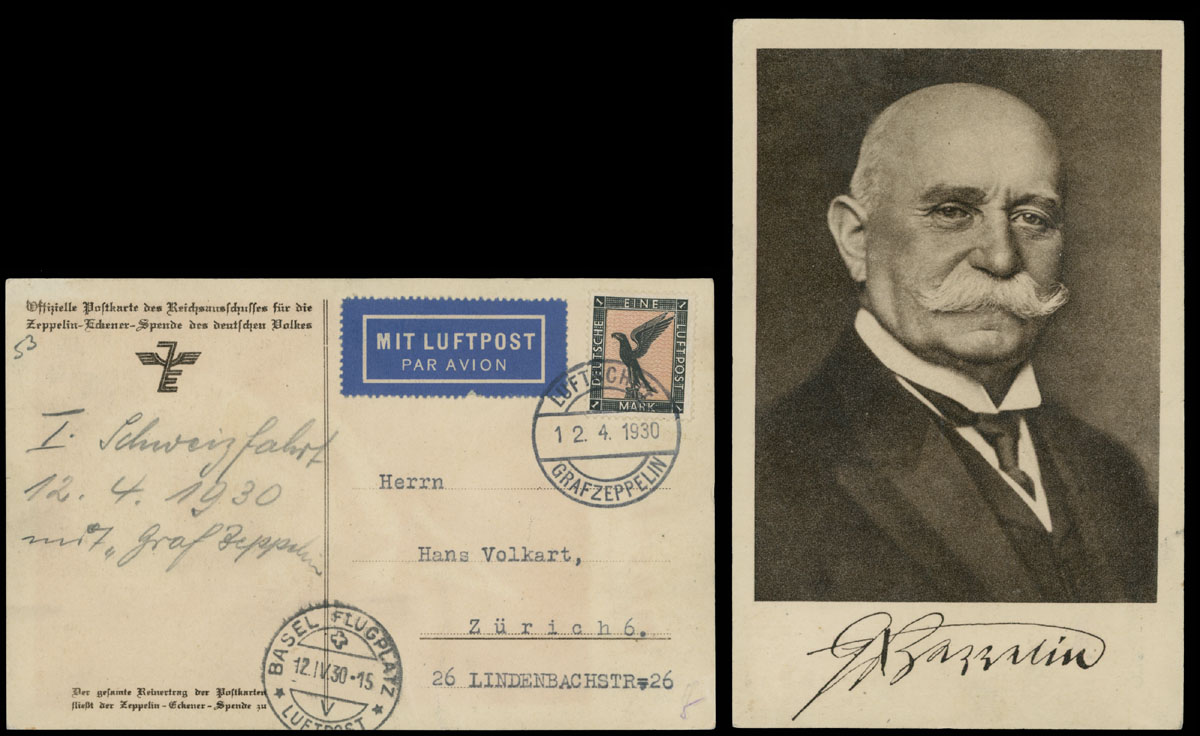 Lot 232 - 2. Worldwide Zeppelin Flights germany - Raritan Stamps Inc. Auction #93 Worldwide Air Post stamps and postal history, Zeppelin Flight items, philatelic rarities of the World Lot 232 - 2. Worldwide Zeppelin Flights germany - Raritan Stamps Inc. Auction #93 Worldwide Air Post stamps and postal history, Zeppelin Flight items, philatelic rarities of the World