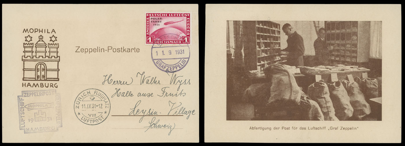 Lot 246 - 2. Worldwide Zeppelin Flights germany - Raritan Stamps Inc. Auction #93 Worldwide Air Post stamps and postal history, Zeppelin Flight items, philatelic rarities of the World Lot 246 - 2. Worldwide Zeppelin Flights germany - Raritan Stamps Inc. Auction #93 Worldwide Air Post stamps and postal history, Zeppelin Flight items, philatelic rarities of the World