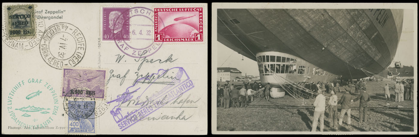 Lot 247 - 2. Worldwide Zeppelin Flights germany - Raritan Stamps Inc. Auction #93 Worldwide Air Post stamps and postal history, Zeppelin Flight items, philatelic rarities of the World Lot 247 - 2. Worldwide Zeppelin Flights germany - Raritan Stamps Inc. Auction #93 Worldwide Air Post stamps and postal history, Zeppelin Flight items, philatelic rarities of the World