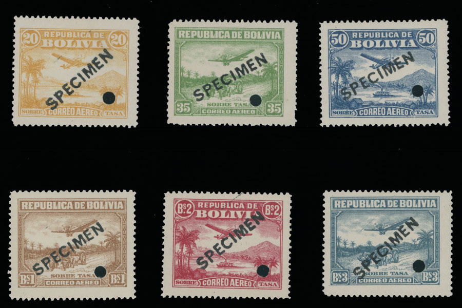 Lot 25 - 1. Worldwide Air Post Stamps and Postal History bolivia -  Raritan Stamps Inc. Auction #93 Worldwide Air Post stamps and postal history, Zeppelin Flight items, philatelic rarities of the World