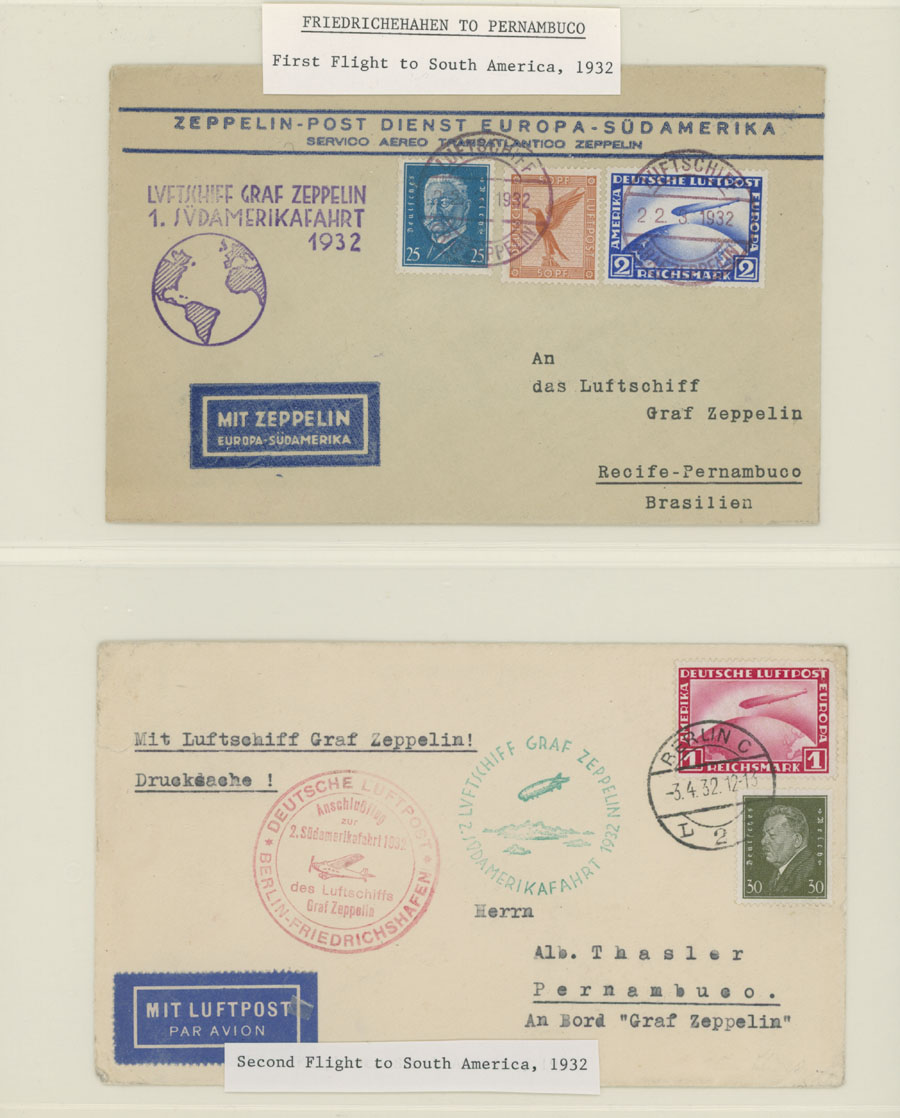 Lot 252 - 2. Worldwide Zeppelin Flights germany - Raritan Stamps Inc. Auction #93 Worldwide Air Post stamps and postal history, Zeppelin Flight items, philatelic rarities of the World Lot 252 - 2. Worldwide Zeppelin Flights germany - Raritan Stamps Inc. Auction #93 Worldwide Air Post stamps and postal history, Zeppelin Flight items, philatelic rarities of the World