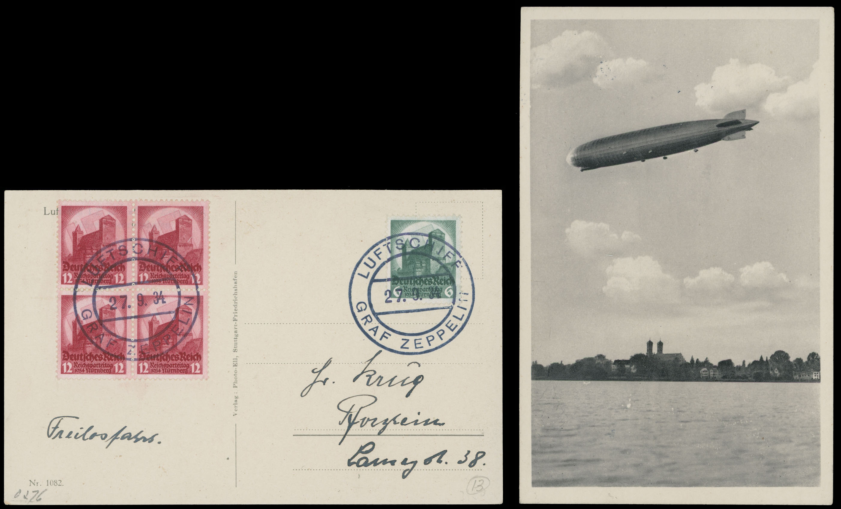 Lot 255 - 2. Worldwide Zeppelin Flights germany - Raritan Stamps Inc. Auction #93 Worldwide Air Post stamps and postal history, Zeppelin Flight items, philatelic rarities of the World Lot 255 - 2. Worldwide Zeppelin Flights germany - Raritan Stamps Inc. Auction #93 Worldwide Air Post stamps and postal history, Zeppelin Flight items, philatelic rarities of the World