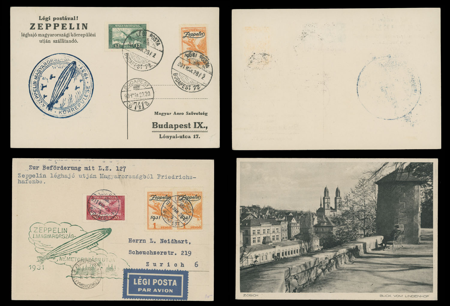 Lot 263 - 2. Worldwide Zeppelin Flights Hungary - Raritan Stamps Inc. Auction #93 Worldwide Air Post stamps and postal history, Zeppelin Flight items, philatelic rarities of the World Lot 263 - 2. Worldwide Zeppelin Flights Hungary - Raritan Stamps Inc. Auction #93 Worldwide Air Post stamps and postal history, Zeppelin Flight items, philatelic rarities of the World