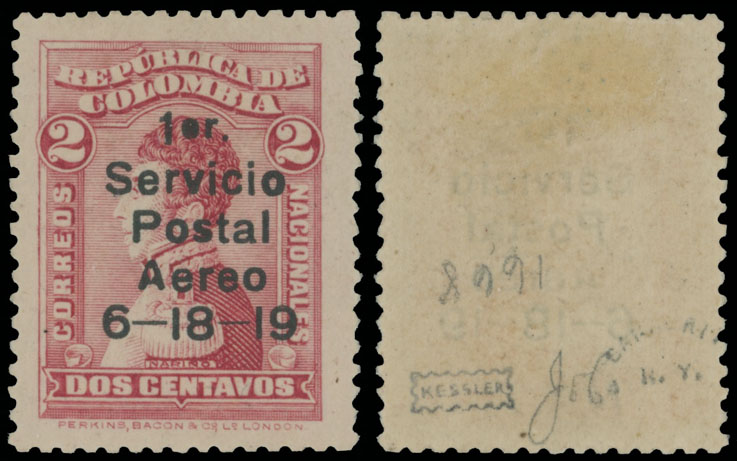 Lot 53 - 1. Worldwide Air Post Stamps and Postal History Colombia - Raritan Stamps Inc. Auction #93 Worldwide Air Post stamps and postal history, Zeppelin Flight items, philatelic rarities of the World Lot 53 - 1. Worldwide Air Post Stamps and Postal History Colombia - Raritan Stamps Inc. Auction #93 Worldwide Air Post stamps and postal history, Zeppelin Flight items, philatelic rarities of the World