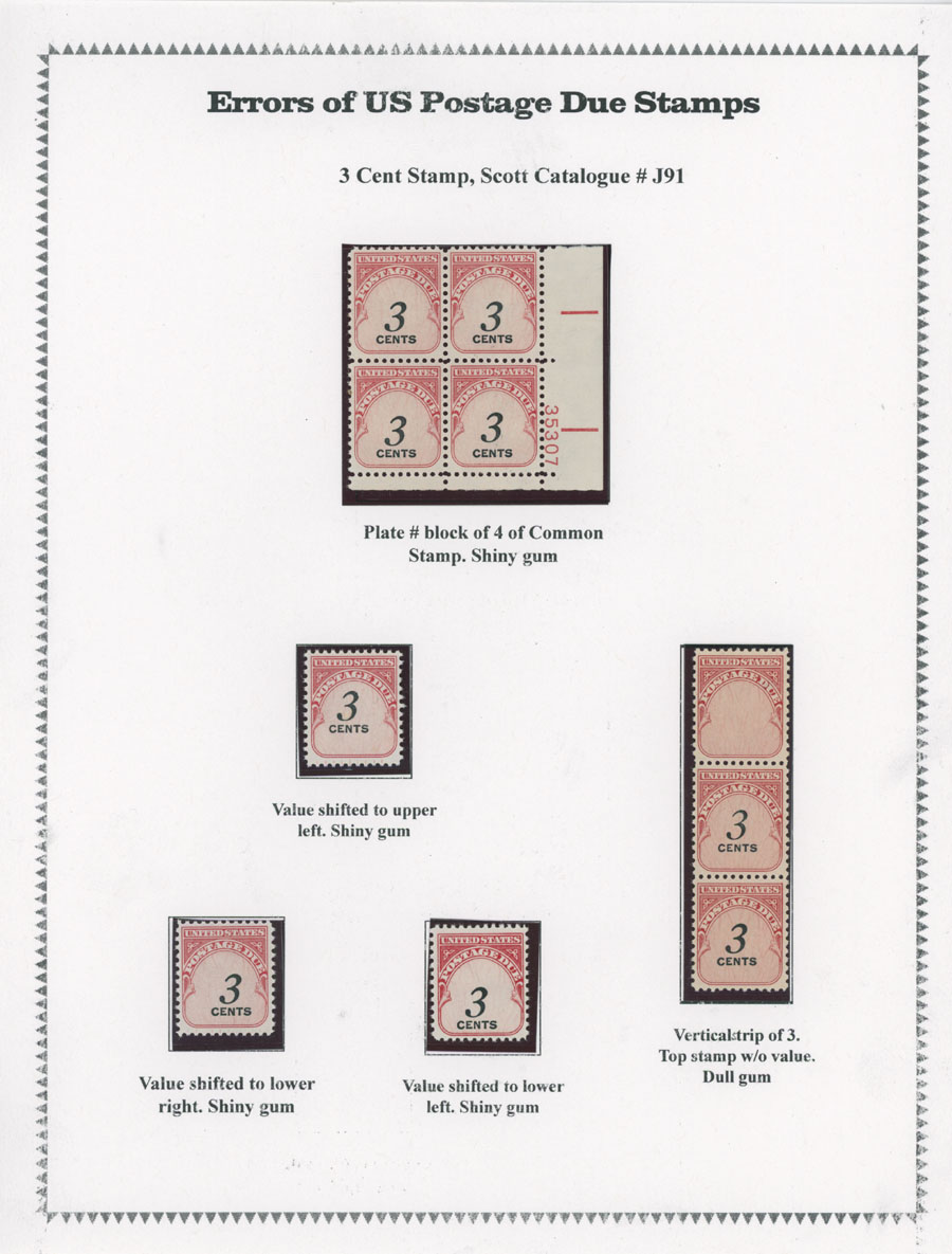 Lot 556 - 3. United States Postage due stamps -  Raritan Stamps Inc. Auction #93 Worldwide Air Post stamps and postal history, Zeppelin Flight items, philatelic rarities of the World