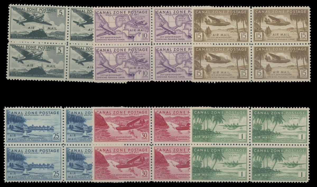 Lot 564 - 3. United States - Possessions Canal Zone - Air Post stamps - Raritan Stamps Inc. Auction #93 Worldwide Air Post stamps and postal history, Zeppelin Flight items, philatelic rarities of the World Lot 564 - 3. United States - Possessions Canal Zone - Air Post stamps - Raritan Stamps Inc. Auction #93 Worldwide Air Post stamps and postal history, Zeppelin Flight items, philatelic rarities of the World