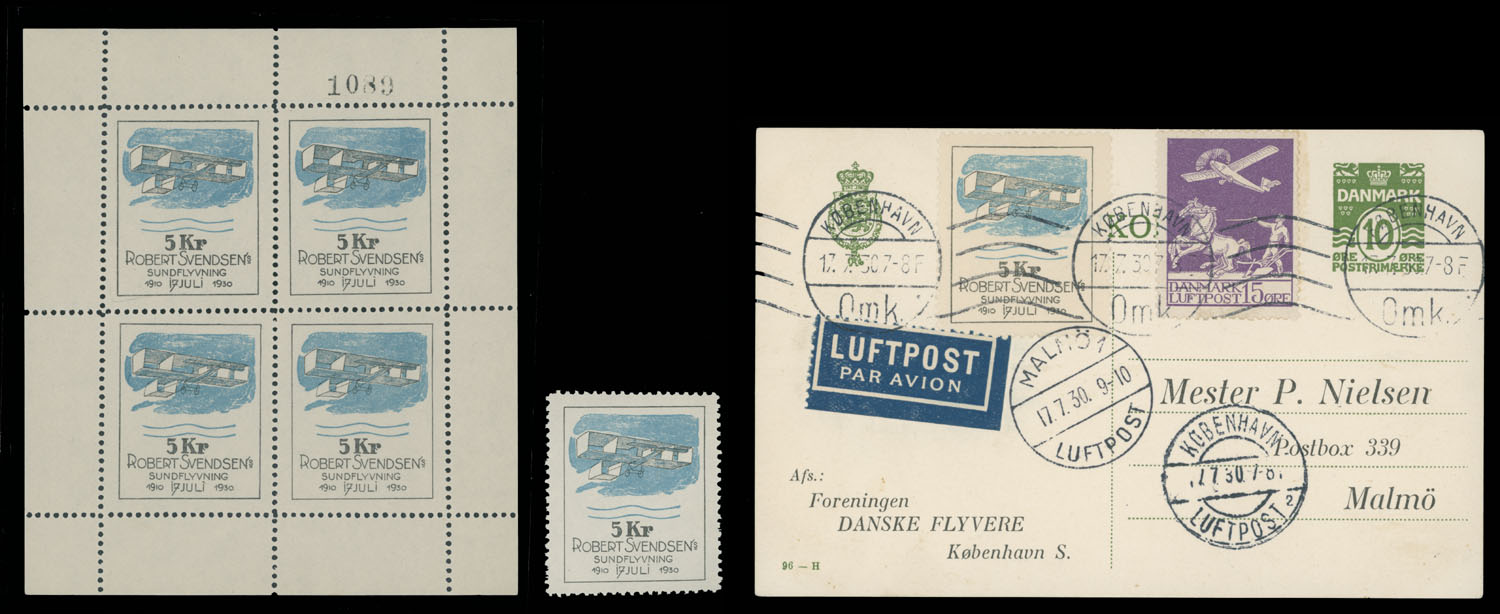 Lot 62 - 1. Worldwide Air Post Stamps and Postal History Denmark - Raritan Stamps Inc. Auction #93 Worldwide Air Post stamps and postal history, Zeppelin Flight items, philatelic rarities of the World Lot 62 - 1. Worldwide Air Post Stamps and Postal History Denmark - Raritan Stamps Inc. Auction #93 Worldwide Air Post stamps and postal history, Zeppelin Flight items, philatelic rarities of the World