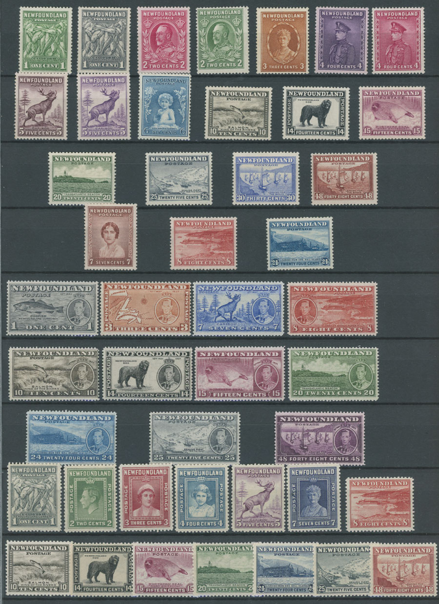 Lot 653 - 6. British North America Newfoundland - Lot of Four Sets - Raritan Stamps Inc. Auction #93 Worldwide Air Post stamps and postal history, Zeppelin Flight items, philatelic rarities of the World Lot 653 - 6. British North America Newfoundland - Lot of Four Sets - Raritan Stamps Inc. Auction #93 Worldwide Air Post stamps and postal history, Zeppelin Flight items, philatelic rarities of the World