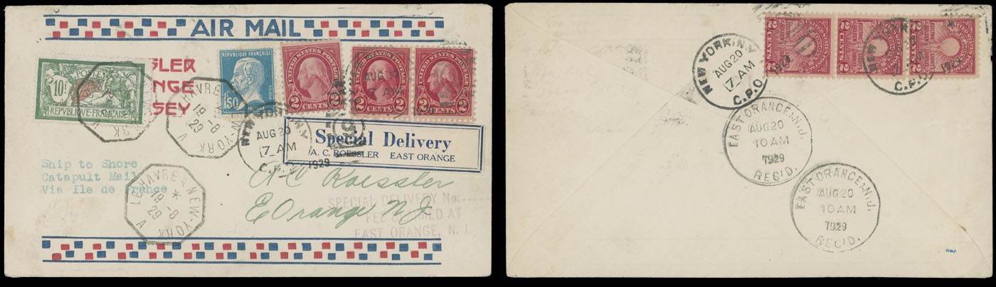 Lot 68 - 1. Worldwide Air Post Stamps and Postal History France - Raritan Stamps Inc. Auction #93 Worldwide Air Post stamps and postal history, Zeppelin Flight items, philatelic rarities of the World Lot 68 - 1. Worldwide Air Post Stamps and Postal History France - Raritan Stamps Inc. Auction #93 Worldwide Air Post stamps and postal history, Zeppelin Flight items, philatelic rarities of the World