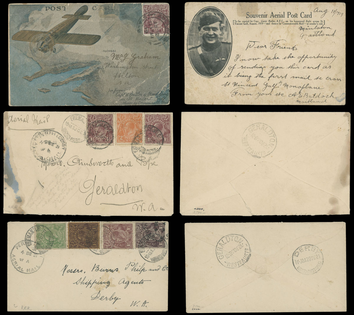 Lot 7 - 1. Worldwide Air Post Stamps and Postal History Australia -  Raritan Stamps Inc. Auction #93 Worldwide Air Post stamps and postal history, Zeppelin Flight items, philatelic rarities of the World