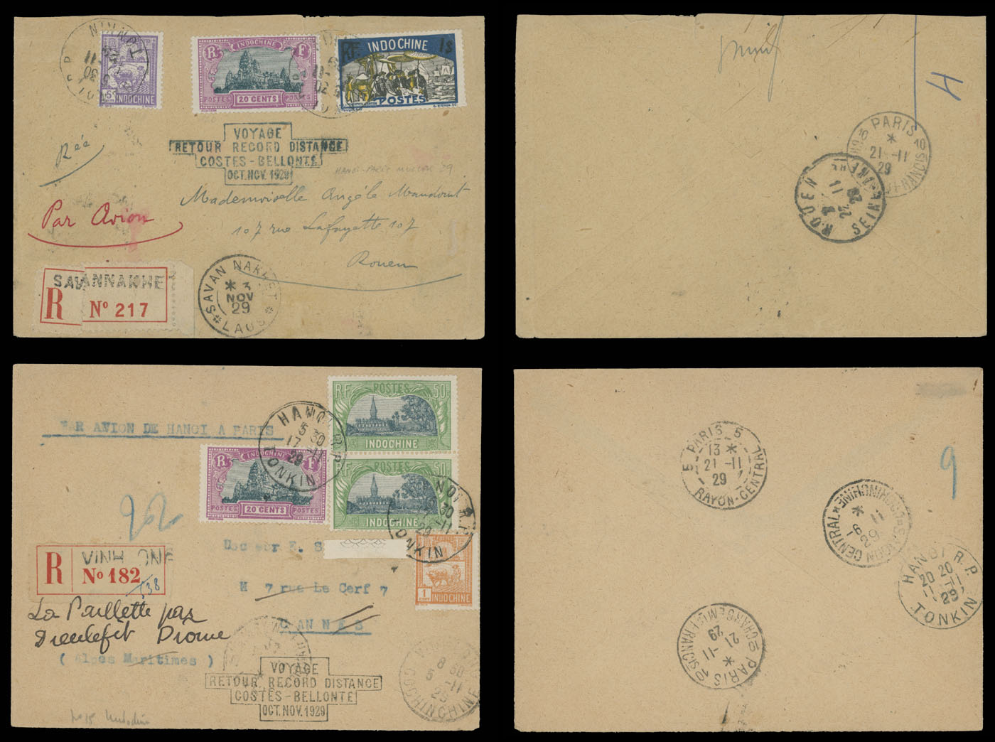 Lot 71 - 1. Worldwide Air Post Stamps and Postal History french indo-china - Raritan Stamps Inc. Auction #93 Worldwide Air Post stamps and postal history, Zeppelin Flight items, philatelic rarities of the World Lot 71 - 1. Worldwide Air Post Stamps and Postal History french indo-china - Raritan Stamps Inc. Auction #93 Worldwide Air Post stamps and postal history, Zeppelin Flight items, philatelic rarities of the World