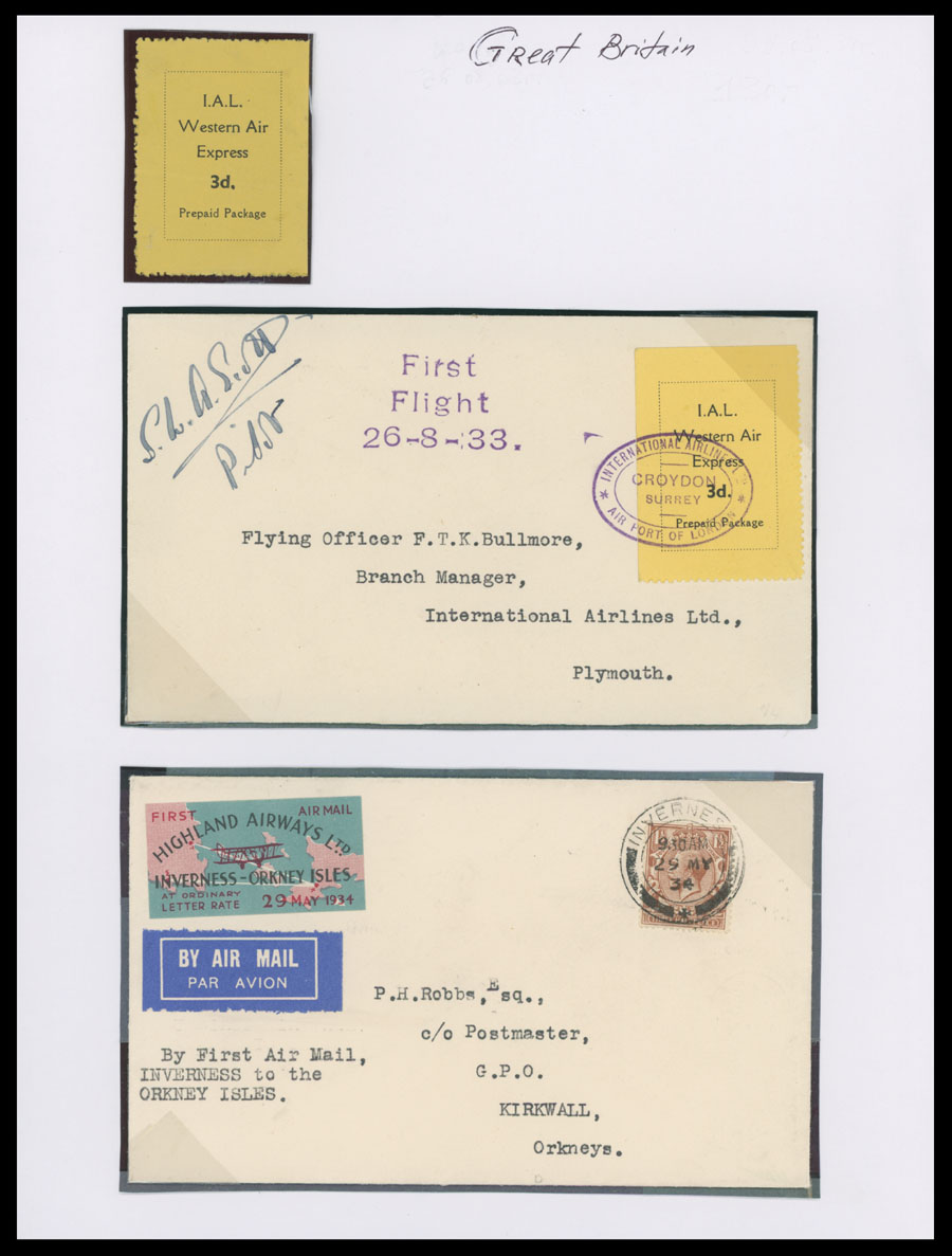 Lot 79 - 1. Worldwide Air Post Stamps and Postal History Great Britain -  Raritan Stamps Inc. Auction #93 Worldwide Air Post stamps and postal history, Zeppelin Flight items, philatelic rarities of the World