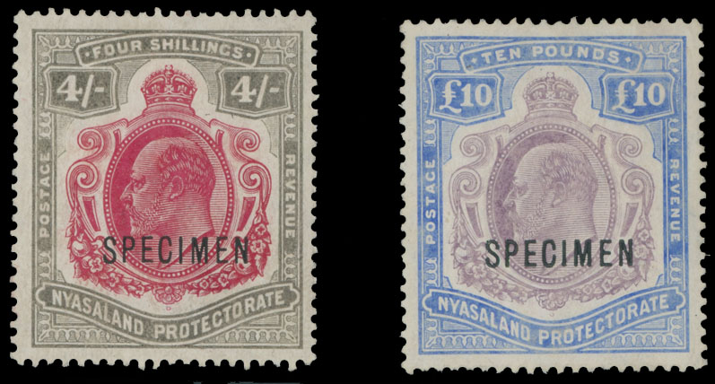 Lot 816 - 8. British Commonwealth (C-Z) nyasaland protectorate -  Raritan Stamps Inc. Auction #93 Worldwide Air Post stamps and postal history, Zeppelin Flight items, philatelic rarities of the World