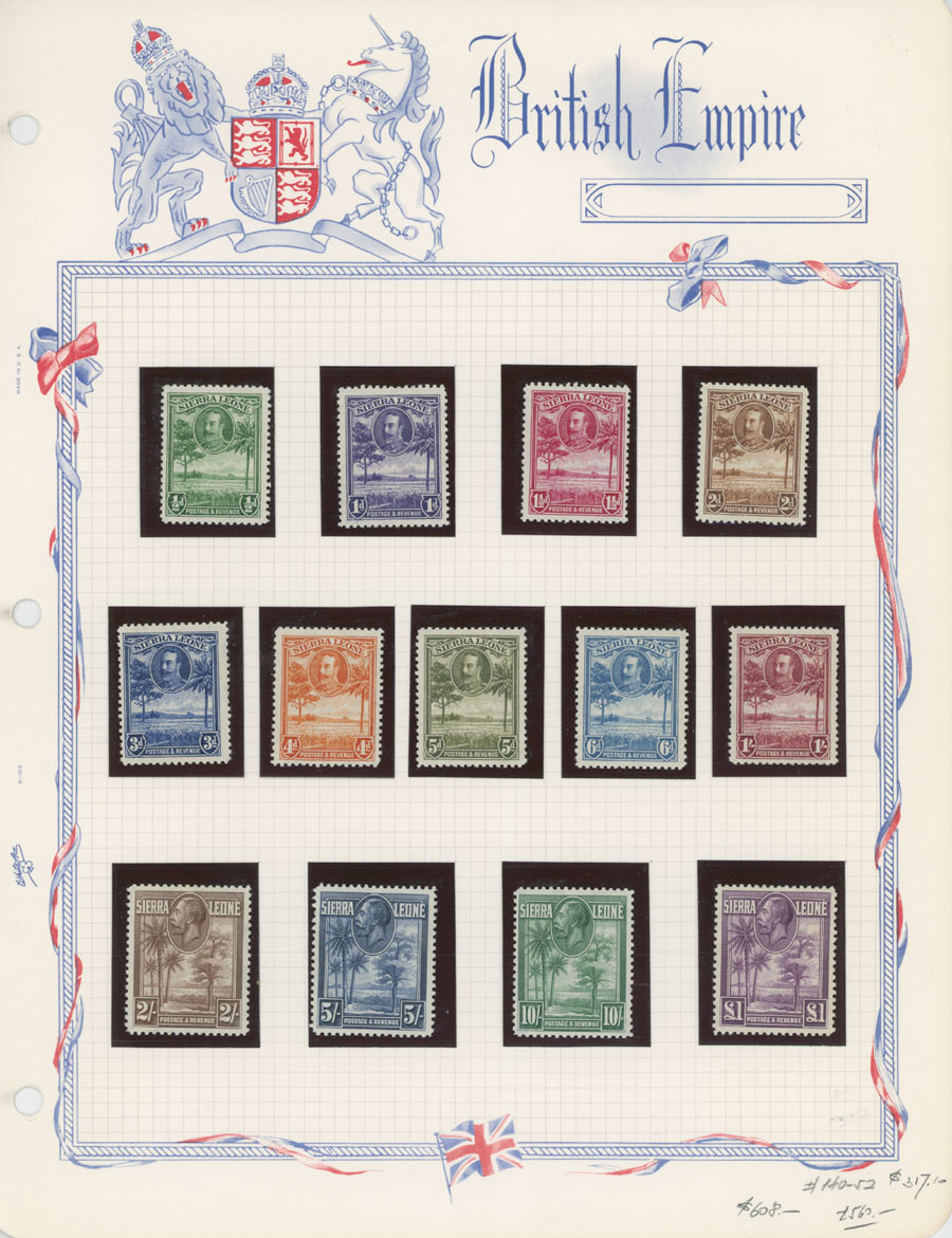 Lot 827 - 8. British Commonwealth (C-Z) sierra leone - Raritan Stamps Inc. Auction #93 Worldwide Air Post stamps and postal history, Zeppelin Flight items, philatelic rarities of the World Lot 827 - 8. British Commonwealth (C-Z) sierra leone - Raritan Stamps Inc. Auction #93 Worldwide Air Post stamps and postal history, Zeppelin Flight items, philatelic rarities of the World