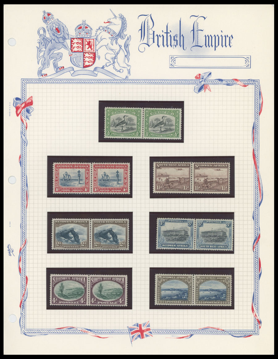 Lot 829 - 8. British Commonwealth (C-Z) south west africa - Raritan Stamps Inc. Auction #93 Worldwide Air Post stamps and postal history, Zeppelin Flight items, philatelic rarities of the World Lot 829 - 8. British Commonwealth (C-Z) south west africa - Raritan Stamps Inc. Auction #93 Worldwide Air Post stamps and postal history, Zeppelin Flight items, philatelic rarities of the World