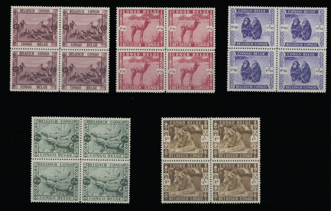 Lot 865 - Belgian Colonies - Congo semi - postal issues - Raritan Stamps Inc. Auction #93 Worldwide Air Post stamps and postal history, Zeppelin Flight items, philatelic rarities of the World Lot 865 - Belgian Colonies - Congo semi - postal issues - Raritan Stamps Inc. Auction #93 Worldwide Air Post stamps and postal history, Zeppelin Flight items, philatelic rarities of the World