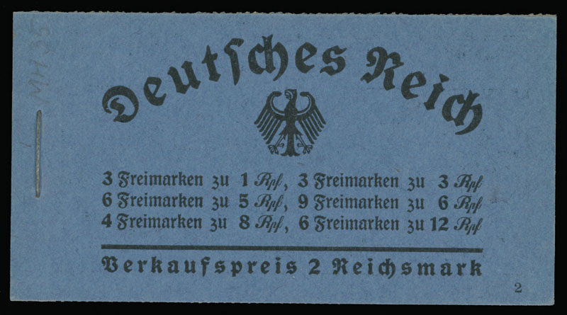 Lot 925 - germany stamp booklets -  Raritan Stamps Inc. Auction #93 Worldwide Air Post stamps and postal history, Zeppelin Flight items, philatelic rarities of the World