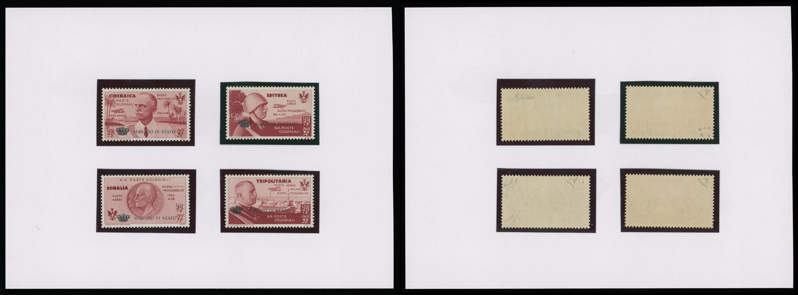 Lot 93 - 1. Worldwide Air Post Stamps and Postal History Italy - Colonies - Common Design stamps -  Raritan Stamps Inc. Auction #93 Worldwide Air Post stamps and postal history, Zeppelin Flight items, philatelic rarities of the World
