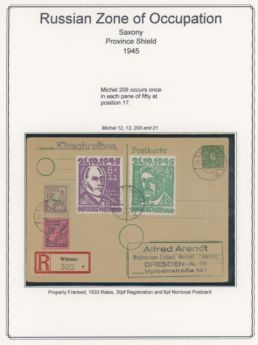 Lot 941 - Germany. Soviet Zone of Occupied Germany Exhibition Style Collection -  Raritan Stamps Inc. Auction #93 Worldwide Air Post stamps and postal history, Zeppelin Flight items, philatelic rarities of the World