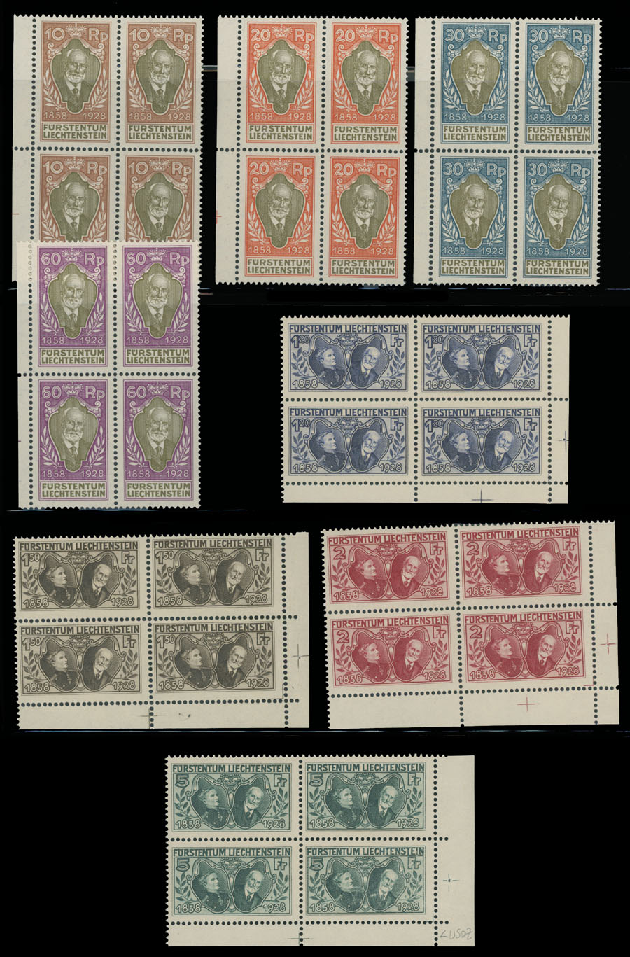 Lot 976 - Liechtenstein  -  Raritan Stamps Inc. Auction #93 Worldwide Air Post stamps and postal history, Zeppelin Flight items, philatelic rarities of the World