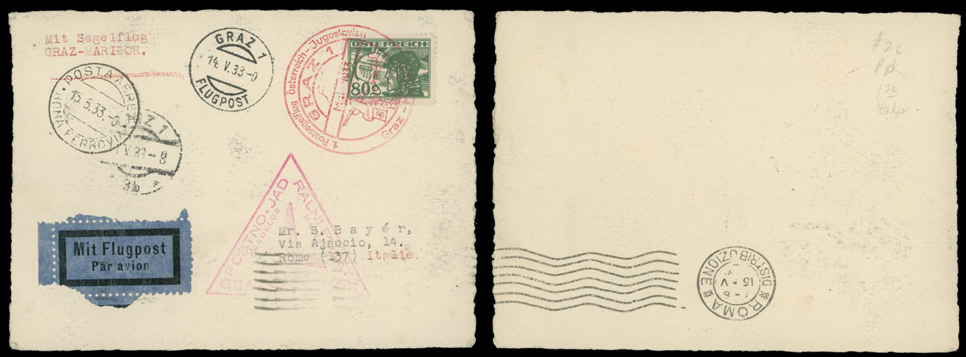 Lot 20 - 1. Worldwide Air Post Stamps and Postal History Austria -  Raritan Stamps Inc. Auction #95 Worldwide Air Post Stamps and Philatelic Rarities of the World