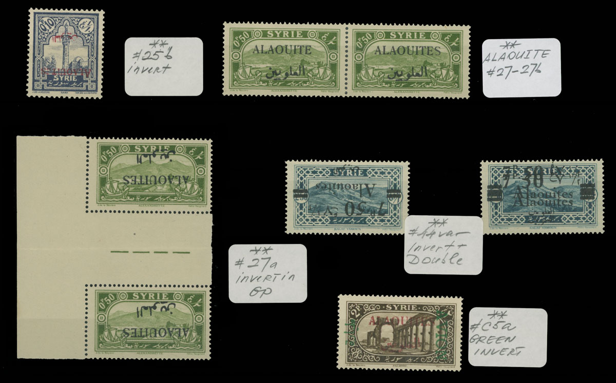 Lot 485 - alaouites  -  Raritan Stamps Inc. Auction #95 Worldwide Air Post Stamps and Philatelic Rarities of the World