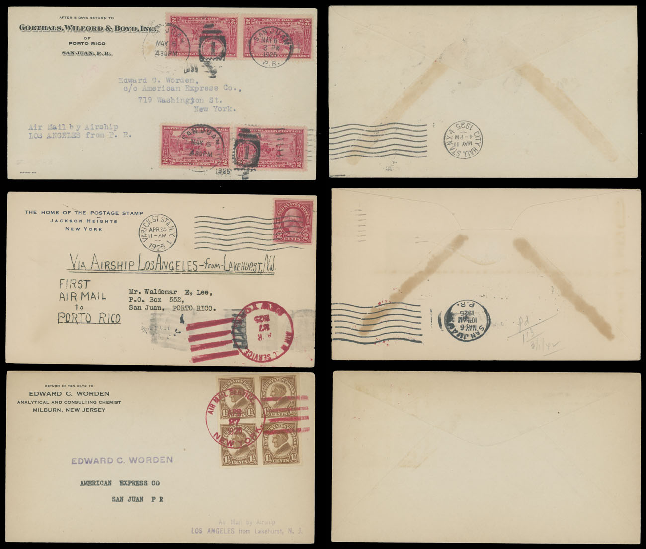 Lot 5 - 1. Worldwide Air Post Stamps and Postal History united states -  Raritan Stamps Inc. Auction #95 Worldwide Air Post Stamps and Philatelic Rarities of the World