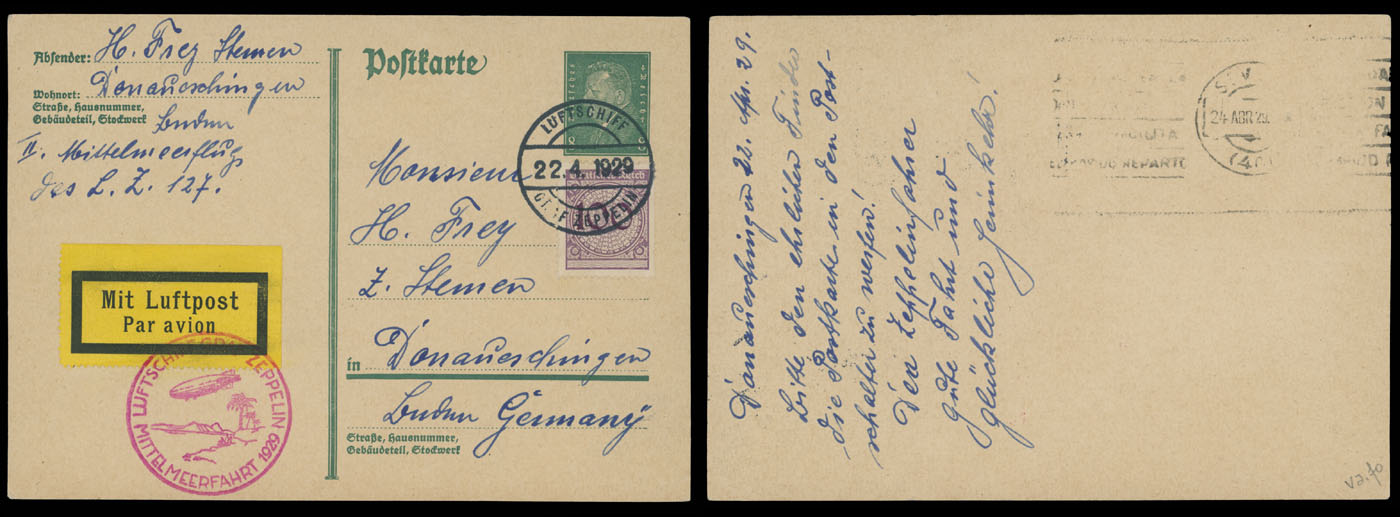 Lot 52 - 1. Worldwide Air Post Stamps and Postal History germany - Raritan Stamps Inc. Auction #95 Worldwide Air Post Stamps and Philatelic Rarities of the World Lot 52 - 1. Worldwide Air Post Stamps and Postal History germany - Raritan Stamps Inc. Auction #95 Worldwide Air Post Stamps and Philatelic Rarities of the World