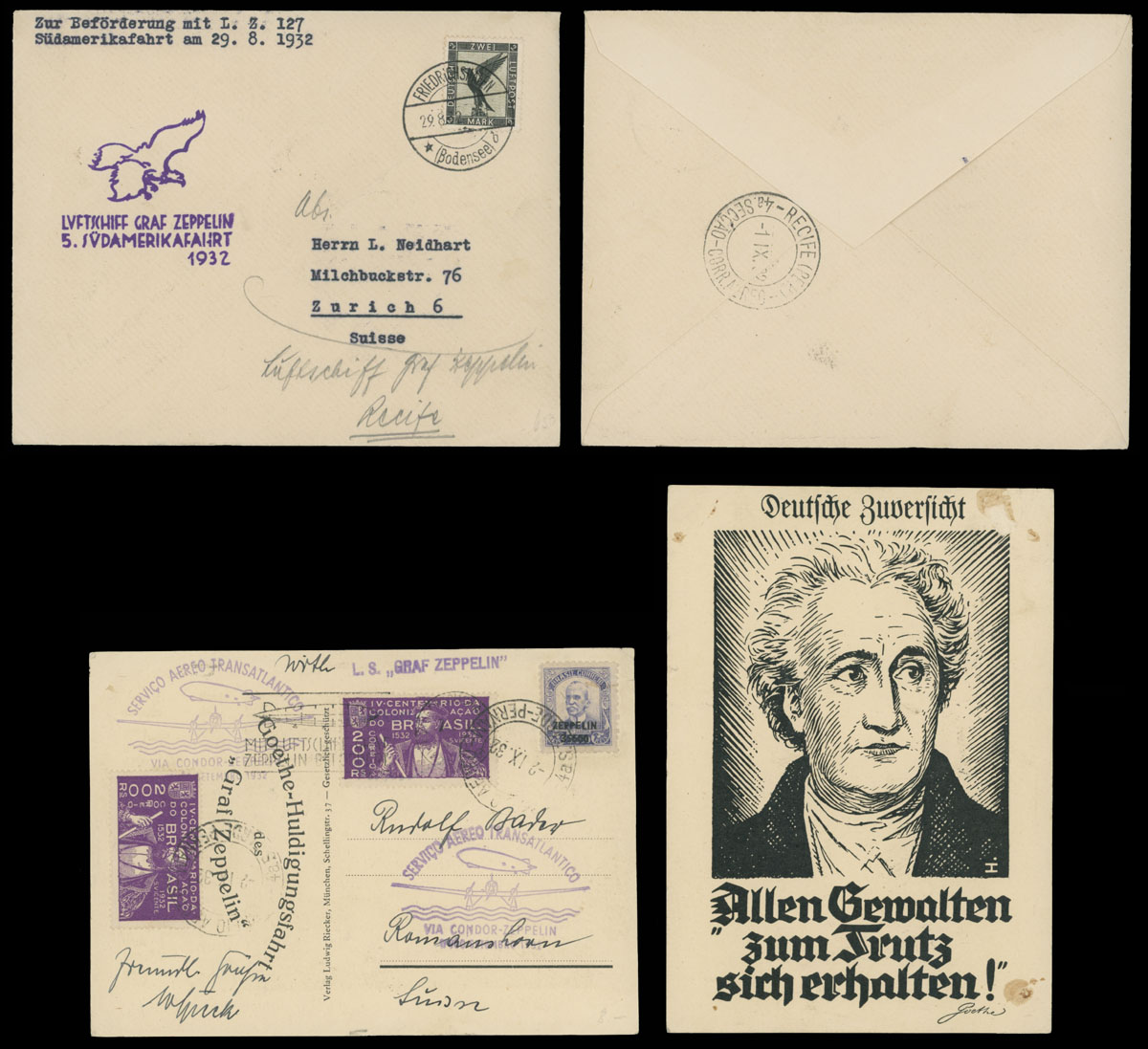 Lot 56 - 1. Worldwide Air Post Stamps and Postal History germany -  Raritan Stamps Inc. Auction #95 Worldwide Air Post Stamps and Philatelic Rarities of the World