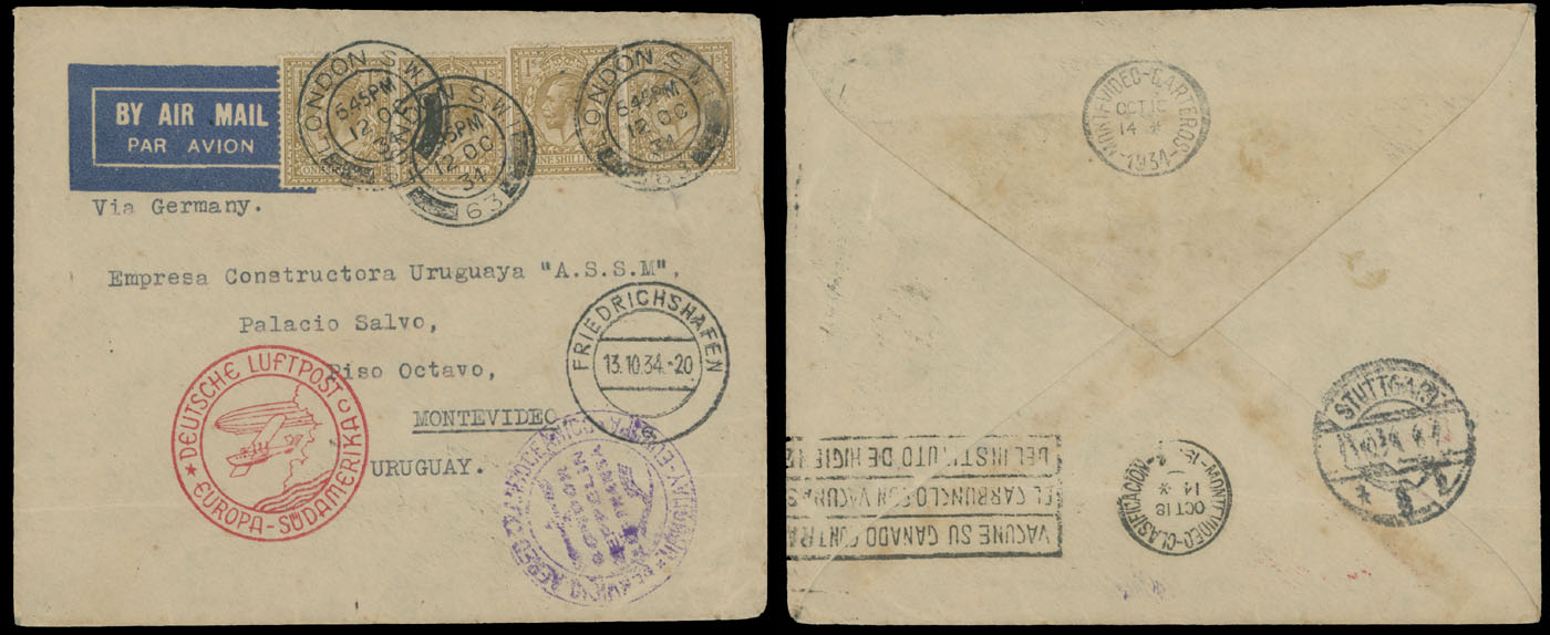 Lot 57 - 1. Worldwide Air Post Stamps and Postal History Great Britain - Raritan Stamps Inc. Auction #95 Worldwide Air Post Stamps and Philatelic Rarities of the World Lot 57 - 1. Worldwide Air Post Stamps and Postal History Great Britain - Raritan Stamps Inc. Auction #95 Worldwide Air Post Stamps and Philatelic Rarities of the World