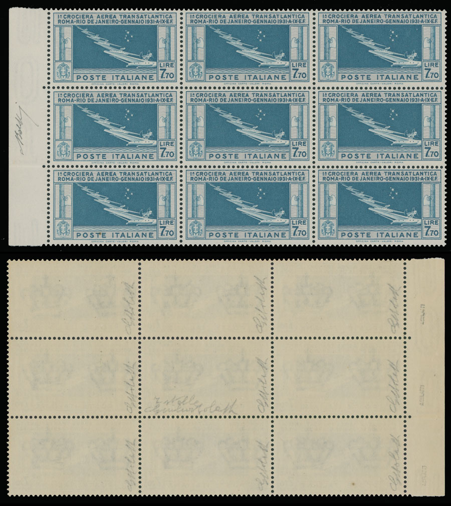 Lot 63 - 1. Worldwide Air Post Stamps and Postal History Italy - Raritan Stamps Inc. Auction #95 Worldwide Air Post Stamps and Philatelic Rarities of the World Lot 63 - 1. Worldwide Air Post Stamps and Postal History Italy - Raritan Stamps Inc. Auction #95 Worldwide Air Post Stamps and Philatelic Rarities of the World