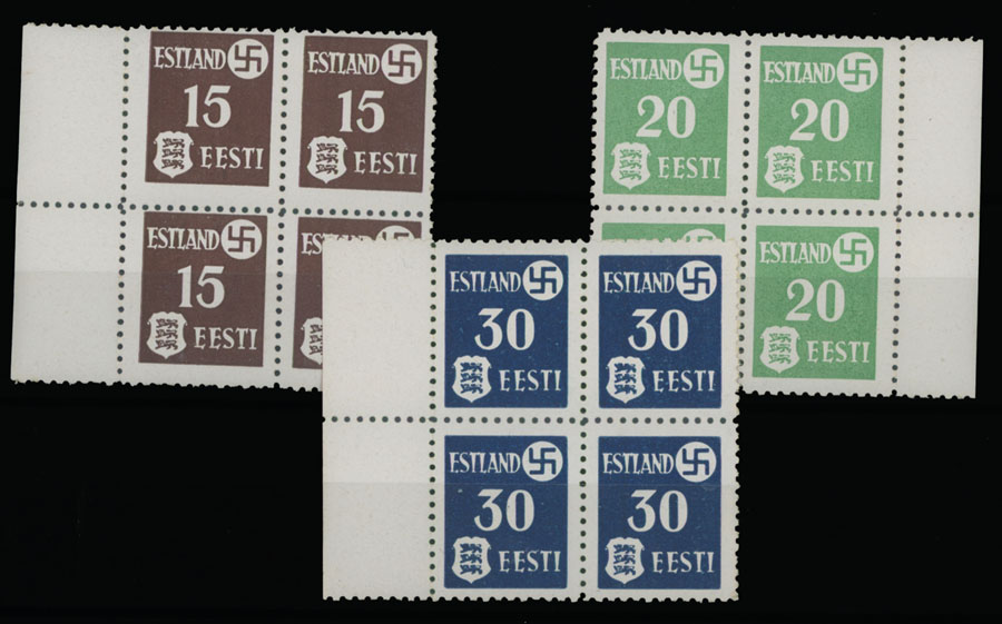 Lot 630 - germany German Occupation Issues during the World War II - Estonia (Estland) -  Raritan Stamps Inc. Auction #95 Worldwide Air Post Stamps and Philatelic Rarities of the World